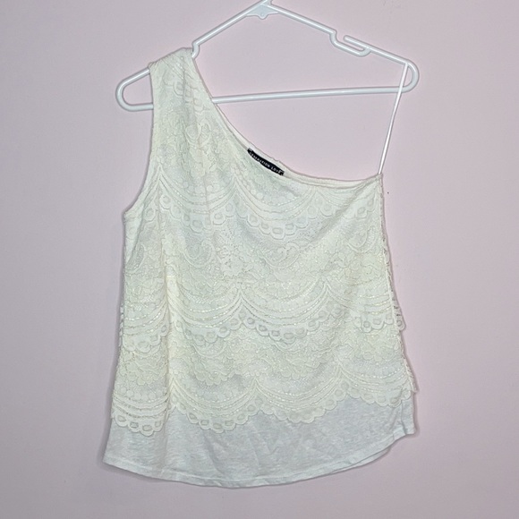 ❤️ 🆕 Generation Love One Shoulder Lace Linen Tank Small - Picture 2 of 5